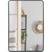 HYYYYH 24 x 36 inch Rectangular Wall Mirror Black Metal Framed Bathroom Mirror for Entryways Washrooms Living Rooms Vanity Makeup Round Corner Design