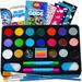 Blue Squid Face Painting Kit for Kids Skin Safe Body Paint with 160 Accessories 22 Color Face Paints