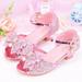 LEEy-world Toddler Shoes Children Shoes with Diamond Shiny Sandals Princess Shoes Bow High Heels Show Princess Shoes Tennis Shoe Kids (Pink 3 Big Kids)