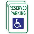 Handicap Parking (2 Pack) Reserved Parking Sign Large 12x18 Non Reflective Rust Free .63 Aluminum Weather/Fade Resistant Easy Mounting Indoor/Outdoor Use by