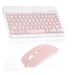 Rechargeable Bluetooth Keyboard and Mouse Combo Ultra Slim Full-Size Keyboard and Mouse for Apple MacBook Pro MGXA2LL/A Laptop and All Bluetooth Enabled Mac/Tablet/iPad/PC/Laptop - Flamingo Pink