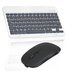 Rechargeable Bluetooth Keyboard and Mouse Combo Ultra Slim Full-Size Keyboard and Mouse for T-Mobile Revvlry+ and All Bluetooth Enabled Mac/Tablet/iPad/PC/Laptop - Shadow Grey with Black Mouse