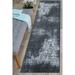 World Rug Gallery Contemporary Distressed Abstract Machine Washable 2 6 x7 Dark Gray Runner Rug