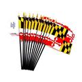 A!! Box of 12 State 4 x6 Miniature Desk & Table Flags; 12 Made Small Mini State Flags (4 x6 Maryland - 12 Flags)