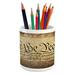 United States Pencil Pen Holder Constitution Text of America 4th of July Image Ceramic Pencil Pen Holder for Desk Office Accessory 3.6 X 3.2 Pale Brown