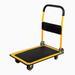 Cterwk Platform Truck Hand Flatbed Cart Dolly Folding Moving Push Heavy Duty Rolling Cart 660lbs Capacity Yellow