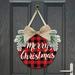 Sinhoon Christmas Wreath - Buffalo Plaid Xmas Decorations - Winter Wreaths Merry Christmas Sign for Holiday Rustic Farmhouse Front Door Porch Wall Window Outside Decorations