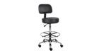 Boss B16245BK CaressoftPlus Drafting Stool with Back Cushion Black