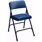 National Public Seating 1204 Vinyl Upholstered Premium Folding Chair Dark Midnight Blue with Blue Fr screenshot. Chairs directory of Office Furniture.