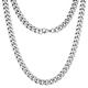 Silvadore 9mm Mens CHUNKY CUBAN Link Curb Chain Silver Necklace - SUPER STRONG Heavy Thick Solid Stainless Steel Hip-Hop Bling Gift Jewellery - 61cm / 24 inch