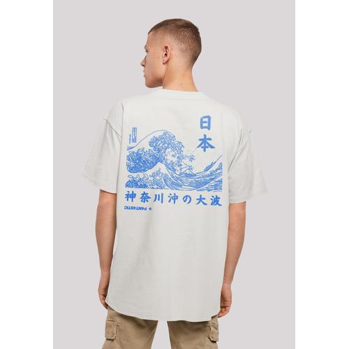 „T-Shirt F4NT4STIC „“Kanagawa Welle““ Gr. 3XL, grau (lightasphalt) Herren Shirts T-Shirts Print“