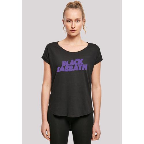 „T-Shirt F4NT4STIC „“Black Sabbath Heavy Metal Band Wavy Logo Black““ Gr. L, schwarz Damen Shirts Jersey Print“