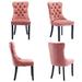 Rosdorf Park Jevhenas Contemporary Kitchen Velvet Dining Chair Wood/Upholstered/Velvet in Pink | 37.5 H x 19.7 W x 24.4 D in | Wayfair