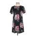 Zanzea Collection Casual Dress - Mini Crew Neck Short sleeves: Black Floral Dresses - Women's Size 4