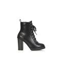 'Ariel' Lace up High Block Heel Zip-up Biker Ankle Boots