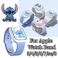 Disney-Bracelet en silicone Stitch pour Apple Watch Bracelet Bande 44mm 40mm 41mm 38mm Série