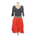 Splendid Casual Dress - High/Low Scoop Neck 3/4 sleeves: Red Dresses - Women's Size Medium