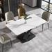 63''Modern Dining Table, Gray Sintered Stone Tabletop Dining Table with Moran Violet Steel Base - N/A