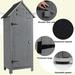 Outdoor Yard Storage Cabinet Tool Shed Wooden Garden Shed Organizer with Waterproof Asphalt Roof and 3 Compartments