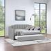 Upholstered Tufted Velvet Daybed, Rounded Corners and Pull-Out Bed for Small Spaces Bedroom Both Twin Size