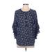 Vince Camuto 3/4 Sleeve Blouse: Blue Tops - Women's Size Large