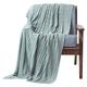 HOMESCAPES Large Duck Egg Blue Cable Knit Throw 150 x 200 cm Combed Cotton Soft and Cosy Blanket Bed and Sofa Throw For Small Sofas and Double Beds