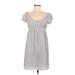 Muse exclusively for Boston Proper Casual Dress - Mini Scoop Neck Short sleeves: Gray Solid Dresses - Women's Size 6