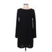 Zara Casual Dress - Shift Crew Neck Long sleeves: Black Print Dresses - Women's Size Medium