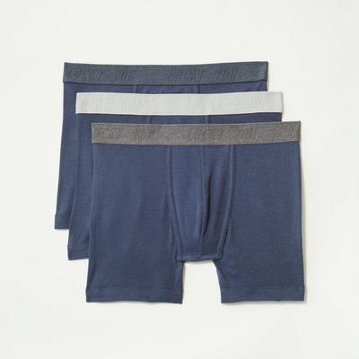 Lucky Brand 3 Pack Cotton Viscose Boxer Briefs - Men's Accessories Underwear Boxers Briefs in Dark Blue, Size S