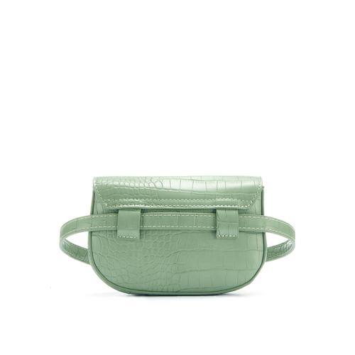 Bauchtasche LASCANA Gr. B/H/T: 17 cm x 12 cm x 3 cm, grün Damen Taschen Gürteltaschen in Kroko-Optik, CrossBody,Gürteltasche,Brusttasche, Hüfttasche VEGAN