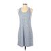 Peach Casual Dress - A-Line Scoop Neck Sleeveless: Blue Dresses - Women's Size X-Small