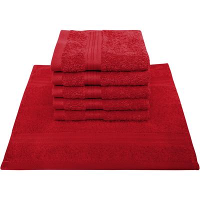 Seiftuch DYCKHOFF "Siena", rot (granat), B:30cm L:30cm, Frottier, Waschlappen, mit Bordüre Image