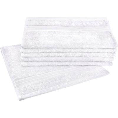 Gästehandtuch DYCKHOFF "Siena", weiß, B:30cm L:50cm, Frottier, Obermaterial: 100% Baumwolle, Handtücher (Packung), mit Bordüre Image