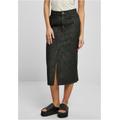 Jerseyrock URBAN CLASSICS "Damen Ladies Midi Denim Skirt" Gr. 26, schwarz (black washed) Damen Röcke