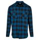 Langarmshirt URBAN CLASSICS "Herren Checked Flanell Shirt" Gr. XL, blau (blue, black) Herren Shirts Langarm