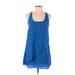 Silence and Noise Casual Dress - Shift Scoop Neck Sleeveless: Blue Solid Dresses - Women's Size X-Small