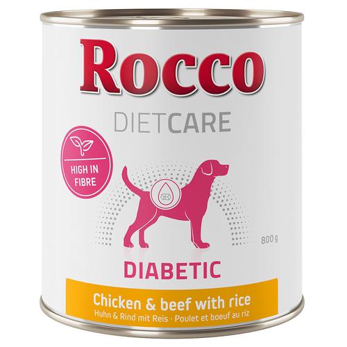 24x 800g Diet Care Diabetic Huhn & Rind mit Reis Rocco Hundefutter nass