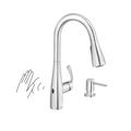 Moen Essie Touchless 1-Handle Pull-Down Sprayer Kitchen Faucet w/ Motionsense Wave & Power Clean in Gray | 15.75 H in | Wayfair 87014EWC