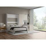 Hokku Designs Andriesse Storage Bed Wood in Gray/White | 81.5 H x 106.54 W x 18.03 D in | Wayfair CDA41892ADDE4E04A4F00945DF153180