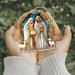 Designocracy Nostalgic Nativity Scene Wooden Ornament by G. DeBrekht Wood in Brown | 5.5 H x 5 W x 0.3 D in | Wayfair 8611074