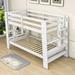 Haralds Twin over Twin Standard Bunk Bed w/ Shelves by Harriet Bee, Wood in White | 58 H x 42 W x 82 D in | Wayfair