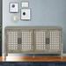 Red Barrel Studio® Donnabel 58" Retro Mirrored Sideboard w/ Four Doors Wood in Gray | 32 H x 58 W x 15 D in | Wayfair