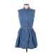 Guess Jeans Casual Dress - Shirtdress: Blue Dresses - Women's Size 7