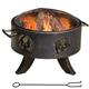 Outdoor Fire Pit Firebowl with Screen Cover & Poker For Patio Backyard - Bronze Tone - Outsunny
