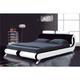 Novo Modern Designer Italian Faux Leather Bed - Black&White - No Mattress 4ft6 - Black&White