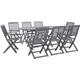 9 Piece Garden Dining Set Solid Acacia Wood Grey FF278924UK