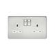 Knightsbridge - Screwless 13A 2G dp switched socket - polished chrome with white insert