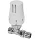 Standard Thermostatic Radiator Valve Straight 15mm x 1/2 White Chrome