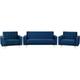 Modern Velvet Sofa Suite 3 Seater Sofa Bed 2 Armchairs Navy Blue Aberdeen - Gold
