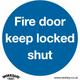 10x fire door keep locked Health & Safety Sign - Rigid Plastic 80 x 80mm Warning